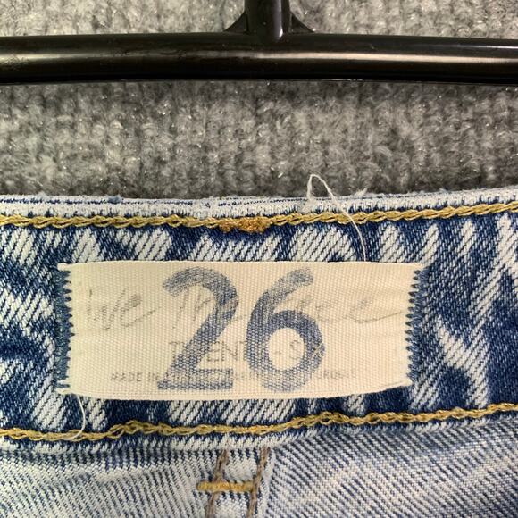 Free People We The Free Light wash Slim Button Fy Jeans Raw Hem Sz 26 - Picture 8 of 11